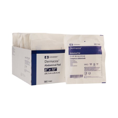 Dermacea - Abdominal Pad Nonwoven Fluff 8 X 10 Inch Rectangle Sterile - 7198D