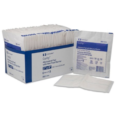 Cardinal Curity Abdominal Pad NonWoven Fluff 8 X 10 Inch Rectangle Sterile - 9194A