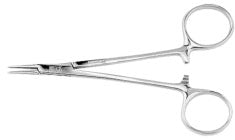 Teleflex Medical Hemostatic Forceps Halsted-Mosquito 5 Inch Finger Ring Handle Curved 2 mm Tip, 16 mm Jaw, Fully Serrated Jaws - 475101