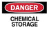 Brady - Door Sign Caution Danger Chemical Storage - 19102109