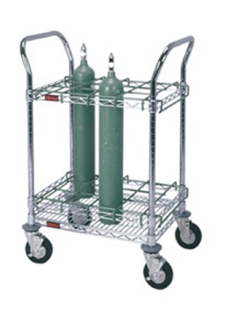 AliMed - Oxygen Cart Chrome Plated Steel 20 X 27 X 40 Inch Silver - 95-134