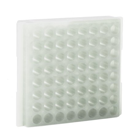 Bio Plas - Microcentrifuge Test Tube Rack 64 Place One Side 0.5 mL, Reverse Side 1.5 mL - 2.0 mL Natural - 0080