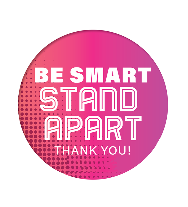 BeSafe Messaging Food Service Floor Decals - Pink Dots, 12" x 12", Pack of 6