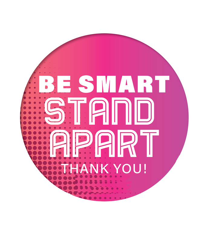 BeSafe Messaging Food Service Floor Decals - Pink Dots, 12" x 12", Pack of 6