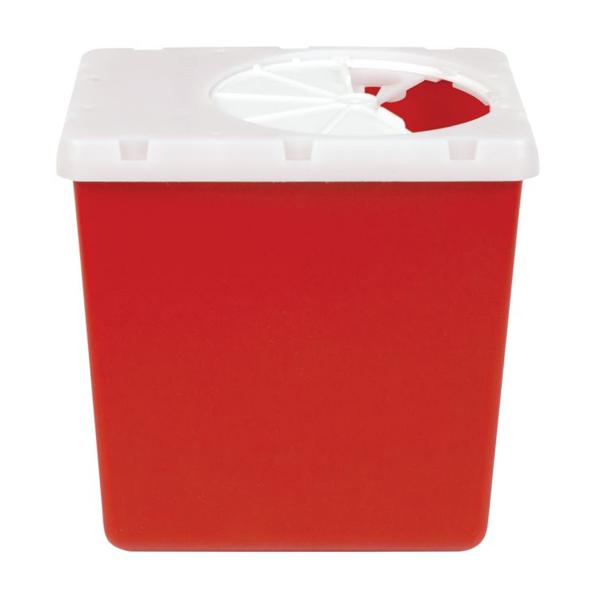 Henry Schein Container Sharps 2.2Qt Polypropylene Horizontal Drop Red/Clear Each, 60 Ea/Ca - 0322-150R-HS