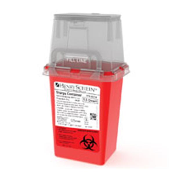 Henry Schein Container Sharps 1.5Qt Polypropylene Red/Clear Each, 36 Ea/Ca - 0310-150T-HS