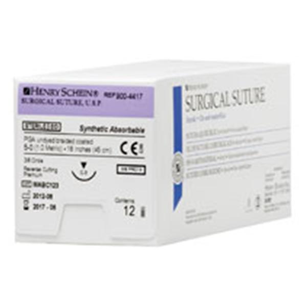 Henry Schein Suture 4-0 Polyglycolic Acid/Fast Absorbtion C-3 18" 12/Bx - 5700478