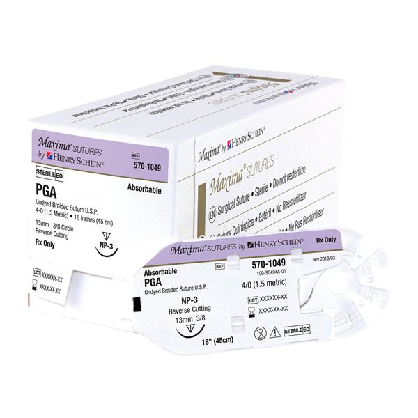 Henry Schein Suture 3-0 Polyglycolic Acid Nfs-2 Undyed 1-30" 36/Bx - 423AC-HSM
