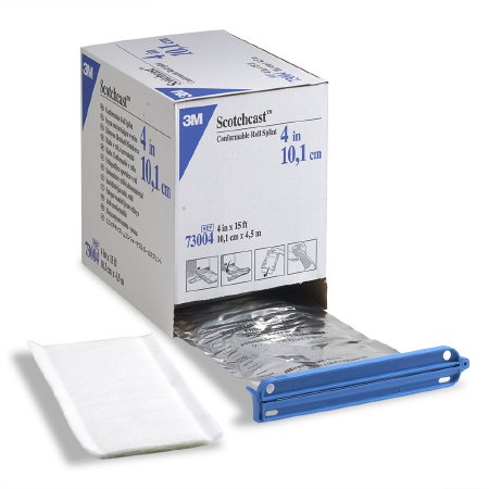 3M Ortho 3M Scotchcast Padded Splint Roll 4 Inch X 15 Foot Fiberglass White - 73004