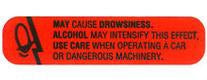 Barkley - Pre-Printed Label Auxiliary Label Red Paper Caution May Cause Drowsiness Black Caution 2 X 2-1/ Inch - 02571540001