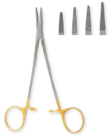 Miltex Quick Release Needle Holder 7 Inch Straight Serrated Jaw Finger Ring Handle - 8-751TC