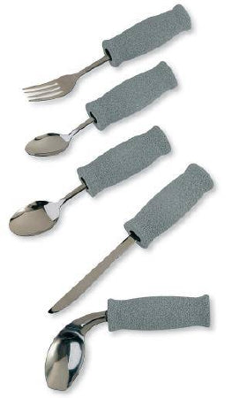 Patterson Medical Supply Deluxe Offset Spoon Left Hand Angled Black Stainless Steel - 102006