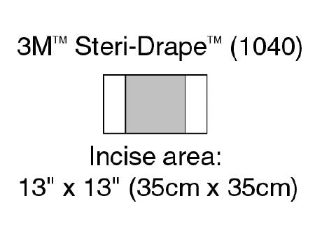 3M Steri-Drape - Surgical Drape Medium Incise Drape 13 W X 13 L Inch Sterile - 1040