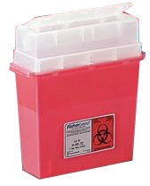 Fisher Scientific Fisherbrand Sharps-A-Gator Sharps Container 13-1/2 H X 14-1/4 W X 8 L Inch 3.5 Gallon Red Base / Translucent Lid - 14827129