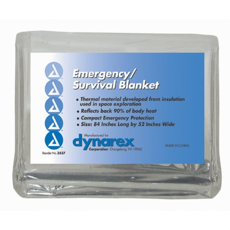 Dynarex Rescue Blanket 52 W X 84 L Inch Mylar, Aluminum - 3537