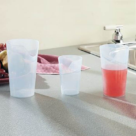 Patterson Medical Supply Nosey Cup Graduated ADL Dysphagia Cup 4 oz. Translucent Plastic Reusable - 1149