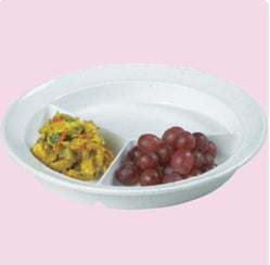 Patterson Medical Supply Sammons Preston Partitioned Dish Light Grey Fleck Reusable Melamine 8-1/4 Inch Diameter - 1480