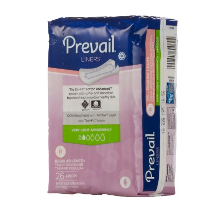 First Quality Prevail Daily Liner Bladder Control Pad 7-1/2 Inch Length Light Absorbency Polymer Small Female Disposable - PV-926