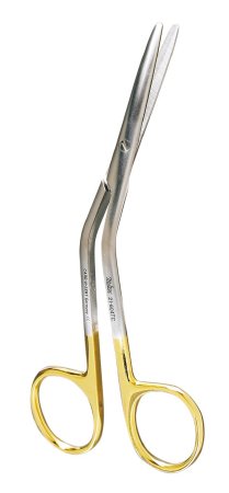 Miltex - Dorsal Scissors Fomon 5-1/2 Inch Length OR Grade German Stainless Steel / Tungsten Carbide NonSterile Finger Ring Handle Angled Blade Blunt Tip / Blunt Tip - 21-604TC