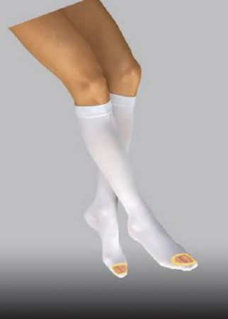 JOBST Anti-Em/GPT - Anti-embolism Stocking Knee High Large / Regular White Open Toe - 55989303
