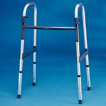 Patterson Medical Supply Invacare Dual Release Folding Walker Adjustable Height PVC Frame 300 lbs. Weight Capacity 33 to 39 Inch Height - 562150