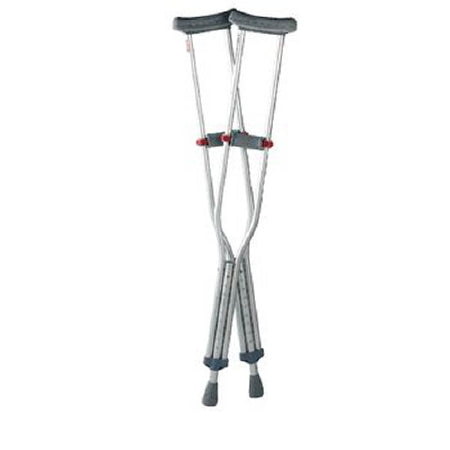 Patterson Medical Supply Push Button Underarm Crutches Aluminum Frame Adult 300 lbs. Weight Capacity - 608802