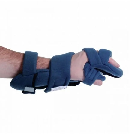 Rolyan HANZ Antimicrobial - Contracture Wrist / Hand / Finger Orthosis Fabric Left Hand Blue Large - 79060402
