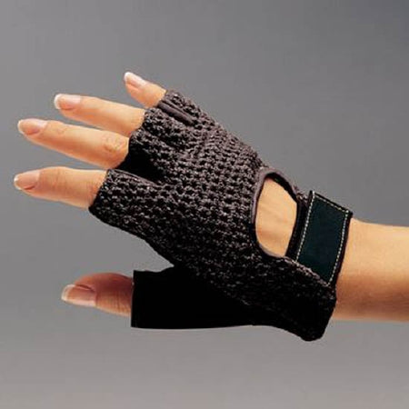 Patterson Medical Supply Biosoft Palm Guard Impact Glove Half Finger X-Large Black Hand Specific Pair - 833004