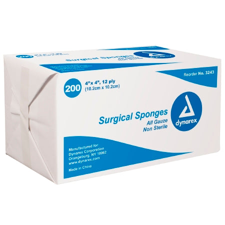 Dynarex Dynarex Gauze Sponge Gauze 12-Ply 4 X 4 Inch Square NonSterile - 3243