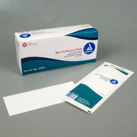 Dynarex - Non-Adherent Dressing Viscose / Polyester / Polyethylene 3 X 8 Inch Sterile - 3438