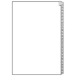 Tabbies Numeric Index Divider Sheets - 8-1/2"W x 11"H - 1/2", - 25 per Pack