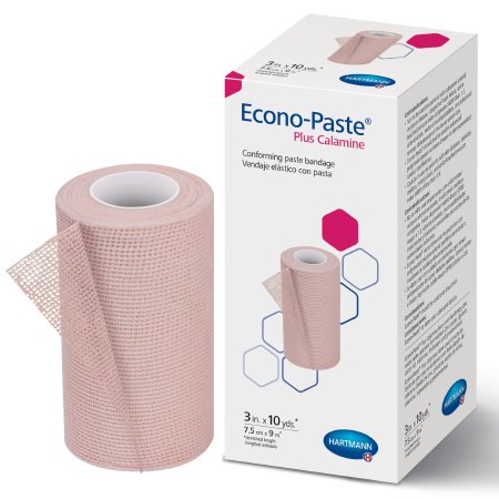 Econo-Paste Plus Calamine - Unna Boot Bandage 3 Inch X 10 Yard Knitted Gauze Zinc Oxide Paste / Calamine NonSterile - 47310000