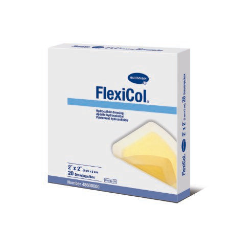 Hartmann FlexiCol Hydrocolloid Dressing 4 X 4 Inch Square Sterile - 48640000