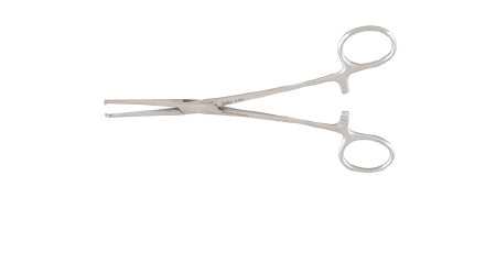Miltex - Hemostatic Forceps Lovelace 6-1/4 Inch Length OR Grade German Stainless Steel NonSterile Ratchet Lock Finger Ring Handle Straight Cross Serrated Tips with 1 X 2 Teeth - 7-98