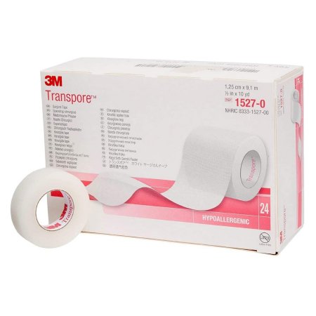 3M Transpore - Medical Tape Porous Plastic 1/2 Inch X 10 Yard Transparent NonSterile - 1527-0