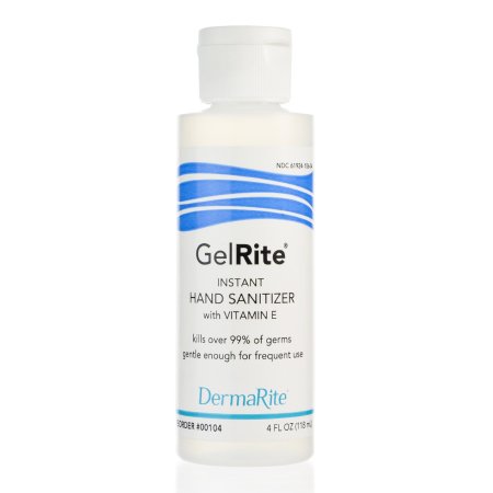 Dermarite Industries Hand Sanitizer Gelrite 4 Oz. Ethyl Alcohol Gel Bottle - 104