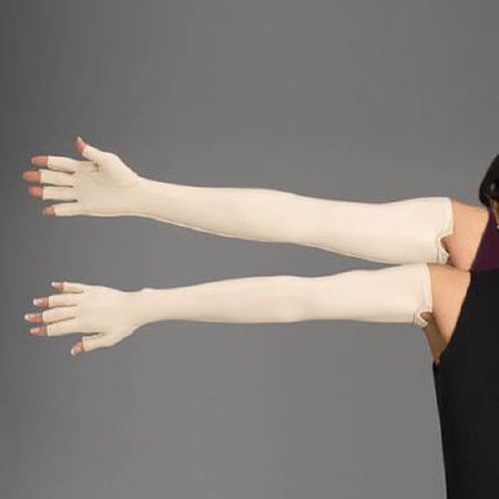 Rolyan - Compression Gloves Full Finger Medium Shoulder Length Right Hand Lycra / Spandex - 929328