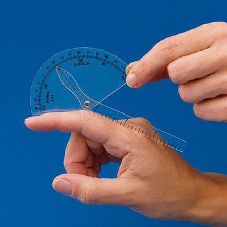 Patterson Medical Supply Rolyan Flexion / Hyperextension Finger Goniometer 30 Degree of Hyperextension to 120 Degree of Flexion - A4414