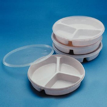 Patterson Medical Supply Patterson Medical Partitioned Scoop Dish Beige Reusable 8-1/4 Inch Diameter - A684403