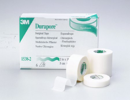 3M Durapore Medical Tape Silk-Like Cloth 1 Inch X 10 Yard White NonSterile - 1538-1