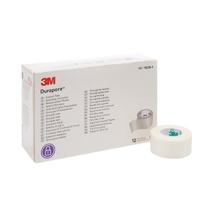 3M Durapore - Medical Tape High Adhesion Silk-Like Cloth 1 Inch X 10 Yard White NonSterile - 1538-1