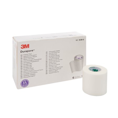 3M Durapore - Medical Tape High Adhesion Silk-Like Cloth 2 Inch X 10 Yard White NonSterile - 1538-2