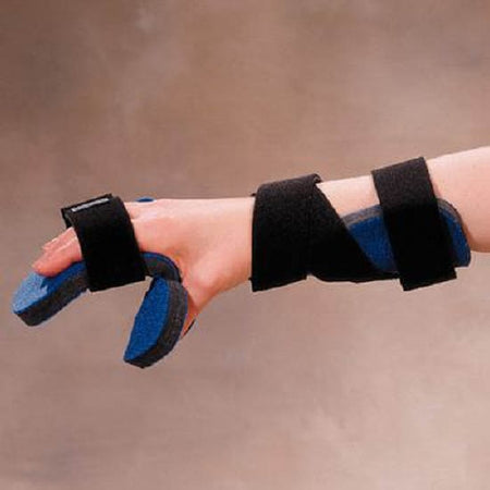 Rolyan Kwik-Form Economy - Functional Resting Hand Orthosis Fabric / Foam Left Hand Black / Blue Small / Medium - A812731