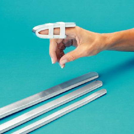 Patterson Medical Supply Rolyan Finger Splint Aluminum / Foam Silver / White One Size Fits Most - A8991