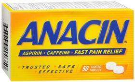 Emerson Healthcare Anacin Pain Relief 400 mg - 32 mg Strength Aspirin / Caffeine Tablet 50 per Bottle - 63736020035