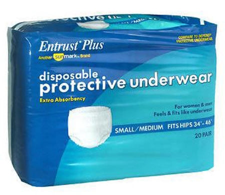Tyco Healthcare Entrust Plus Adult Absorbent Underwear Pull On Small / Medium Disposable Heavy Absorbency - 3870300281