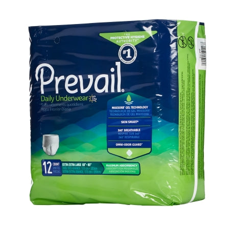 First Quality Prevail Daily Underwear Adult Absorbent Underwear Pull On 2X-Large Disposable Moderate Absorbency - PV-517