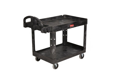 Saalfeld Redistribution Rubbermaid Utility Cart Structural Foam 26 X 33.25 X 45.25 Inch 2 Shelves Black - FG452088BLA