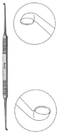 Miltex Miltex Stapes Curette House 6 Inch Length Double-ended Handle 2.25 X 3 mm Tip / 2 X 2.5 mm Tip Strong Angled Oval Cup Tip - 19-2530