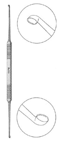 Miltex - Stapes Curette House 7 Inch Length Double-ended Handle 2 mm Tip / 2.5 mm Tip Slightly Angled Oval Cup Tip - 19-2528
